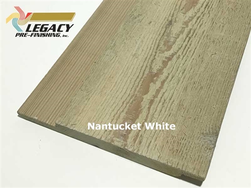 Prefinished Cedar Channel Rustic Siding - Nantucket White Stain